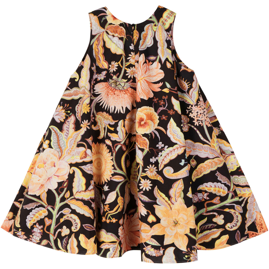 JNBY Brown Bright Sleeveless Floral Dress