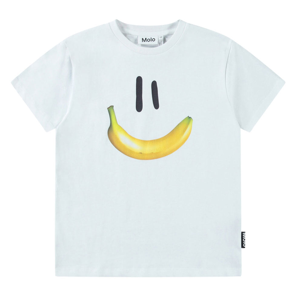 Molo White Banana Smile Riley T-shirt