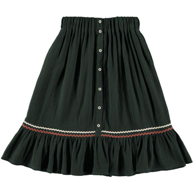 Belle Chiara Green Mousseline Botons Skirt