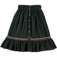 Belle Chiara Green Mousseline Botons Skirt