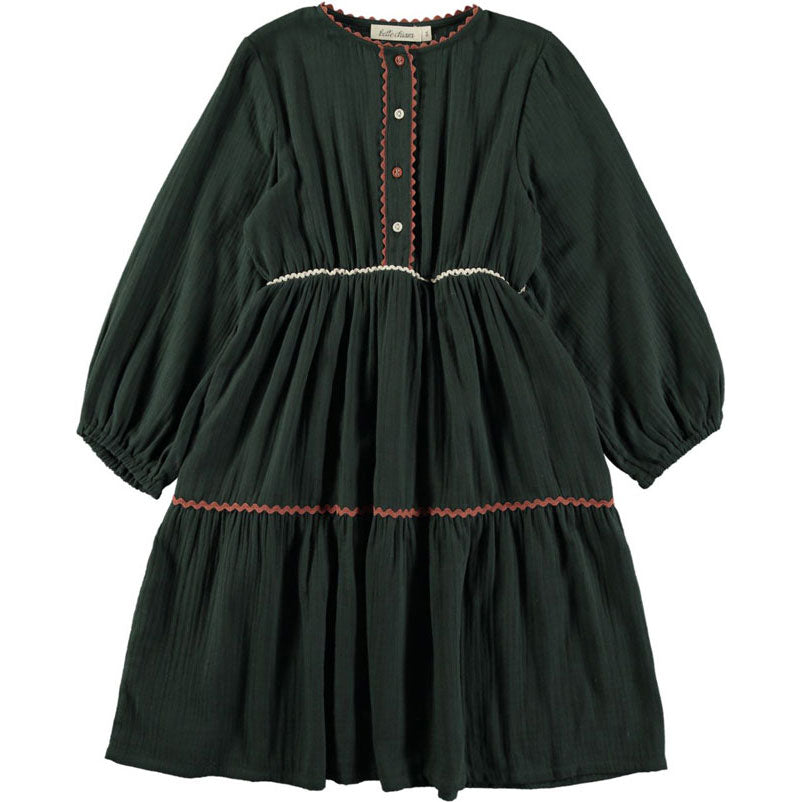 Belle Chiara Green Mousseline Zig Zag Dress