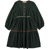Belle Chiara Green Mousseline Zig Zag Dress