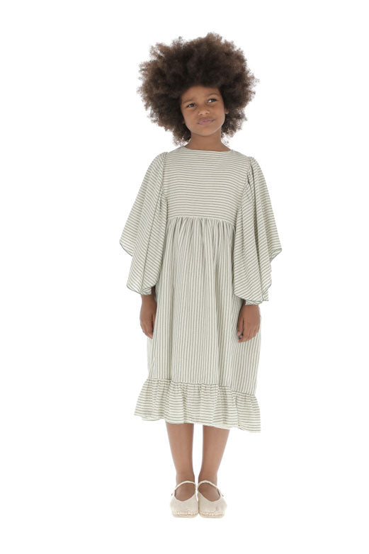 Belle Chiara Green Medium Stripe Butterfly Dress