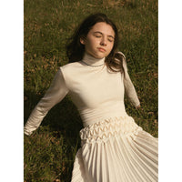 Darlin Cream Pleated Short Skirt
