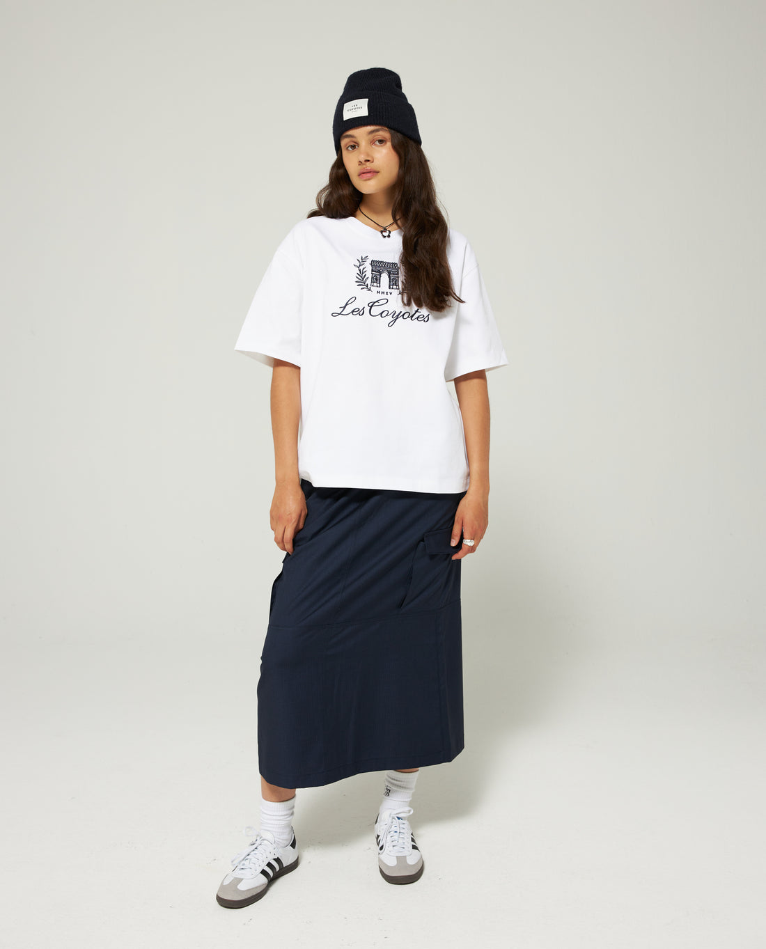 Les Coyotes De Paris Navy Long Cargo Skirt
