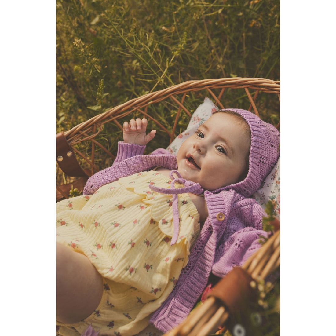 Tocoto Vintage Yellow Flower Print Romper