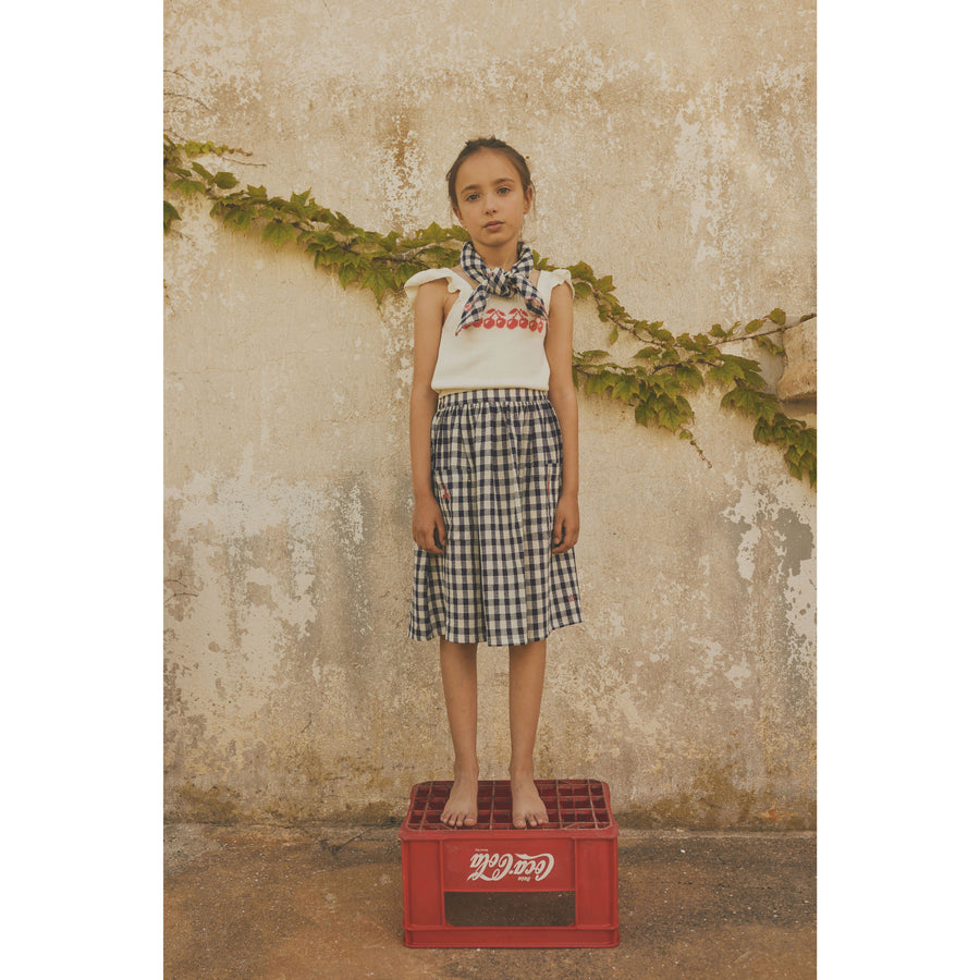 Tocoto Vintage Blue Check Vichy Skirt
