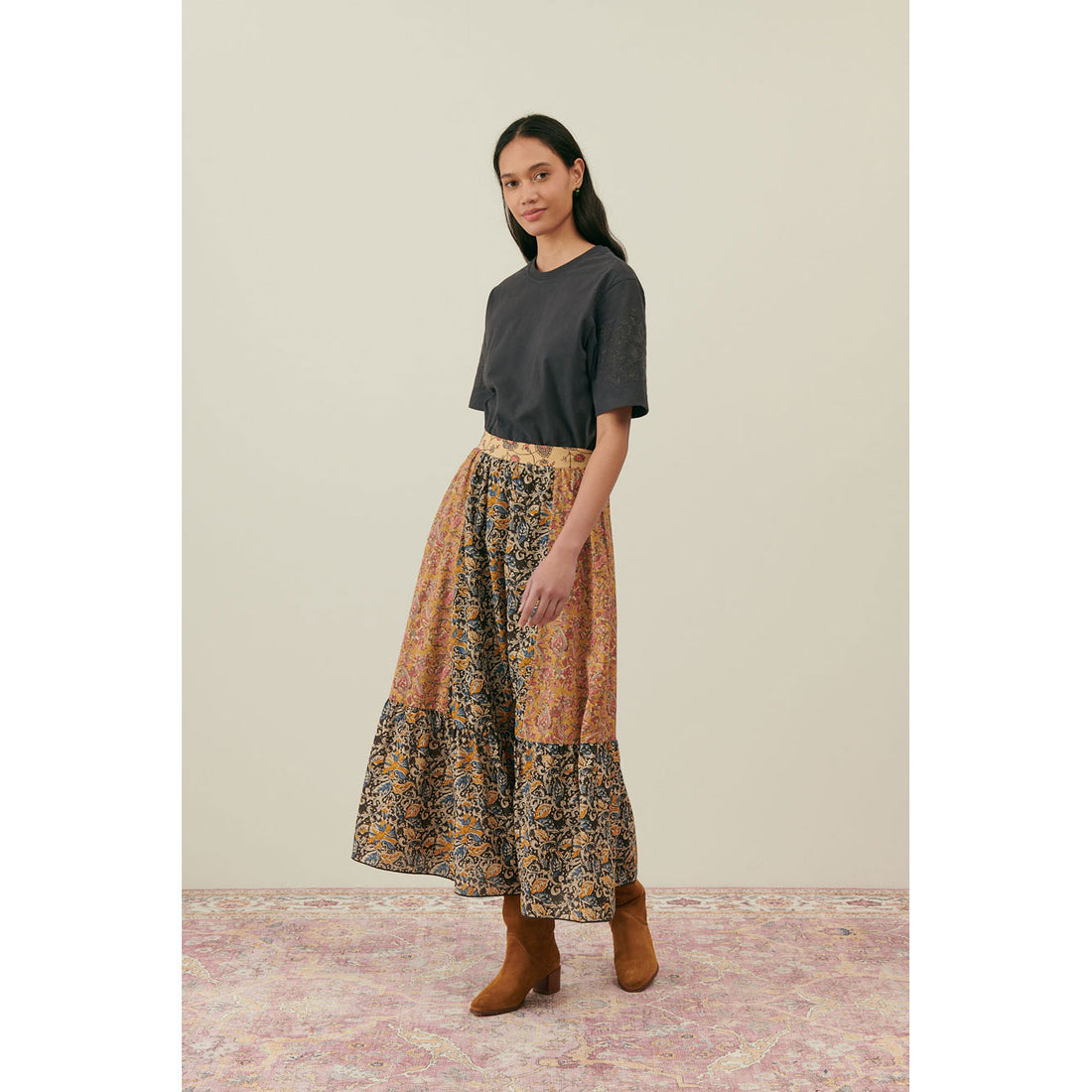 Louise Misha Honey Charcoal Poem Jansia Skirt