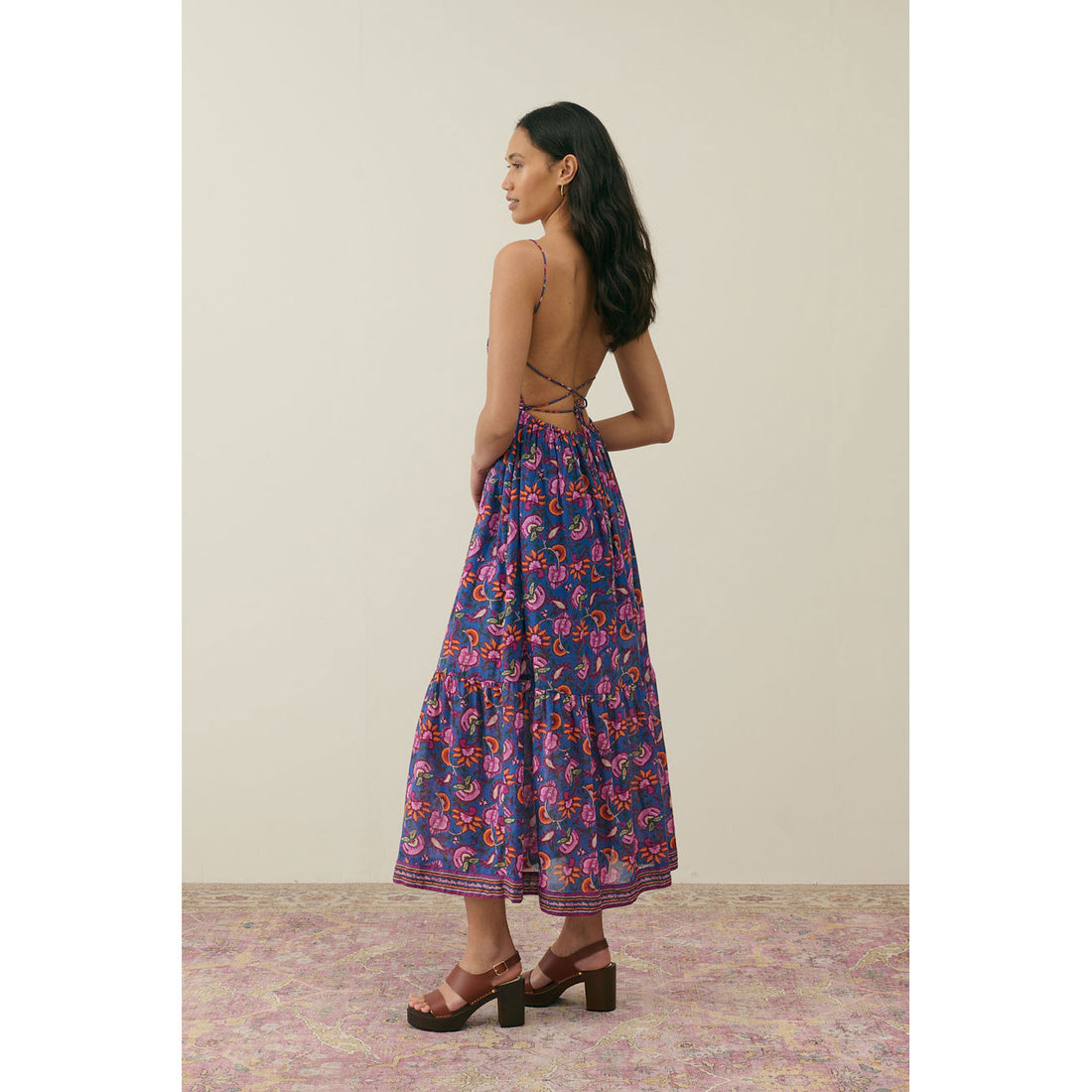 Louise Misha Blue Dolce Flowers Gisela Women Dress