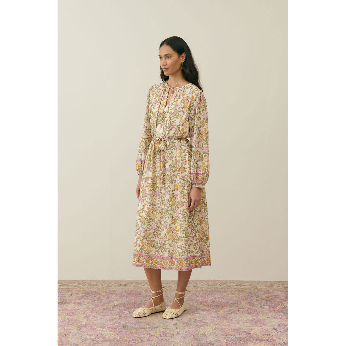 Louise Misha Cream Martina Women Dress