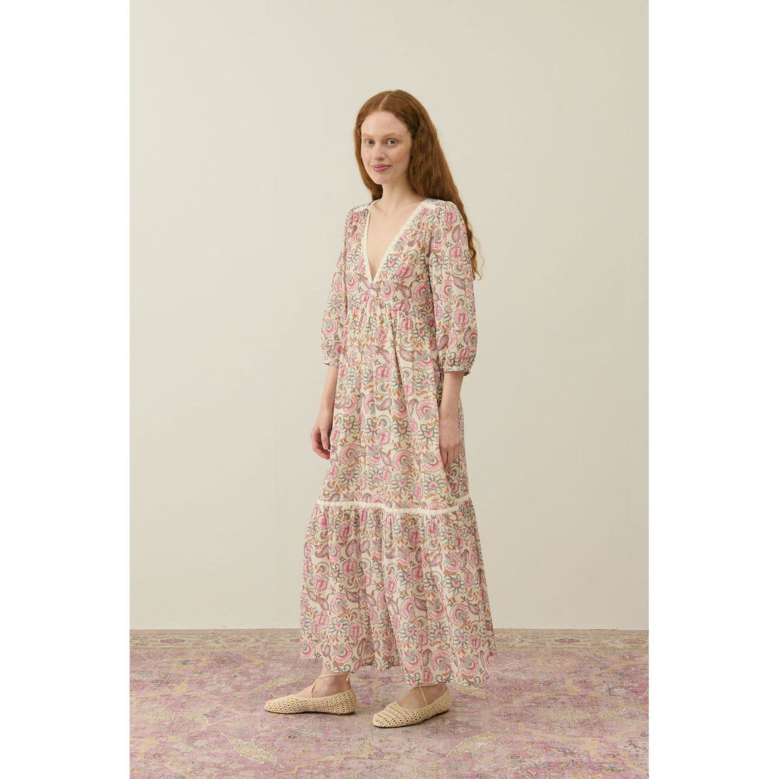 Louise Misha Cream Dolce Flowers Bali Women Dress