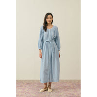 Louise Misha Blue Parasol Stripes Cilona Women Dress