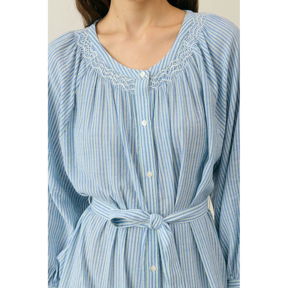 Louise Misha Blue Parasol Stripes Cilona Women Dress