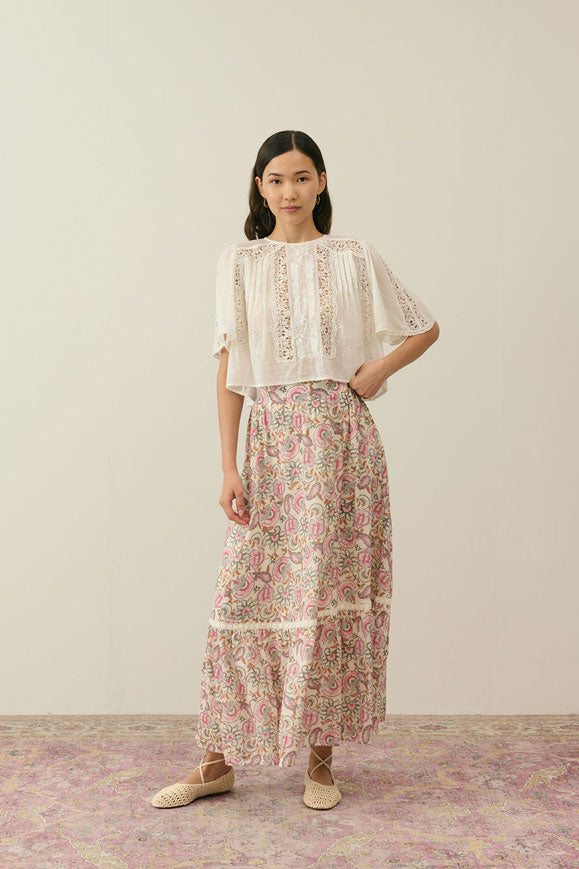 Louise Misha Cream Dolce Flowers Jansiane Skirt