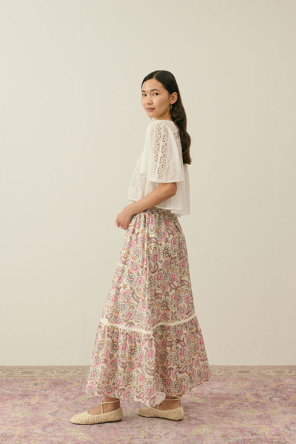 Louise Misha Cream Dolce Flowers Jansiane Skirt