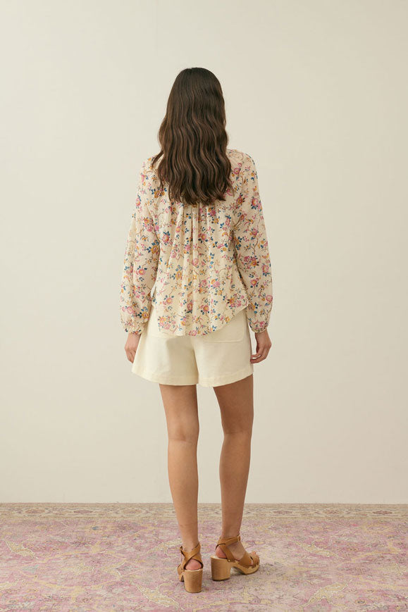Louise Misha Cream Retro Garden Nicoliana Blouse