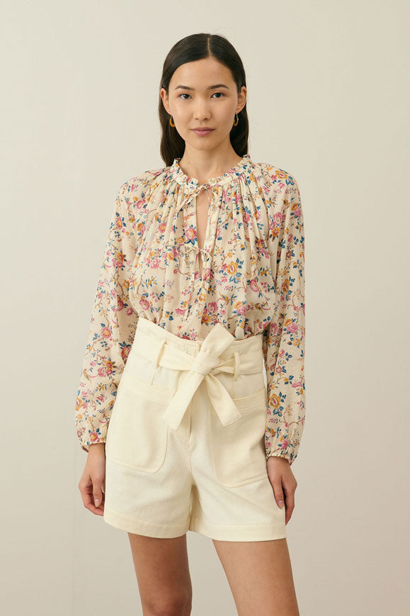 Louise Misha Cream Retro Garden Nicoliana Blouse