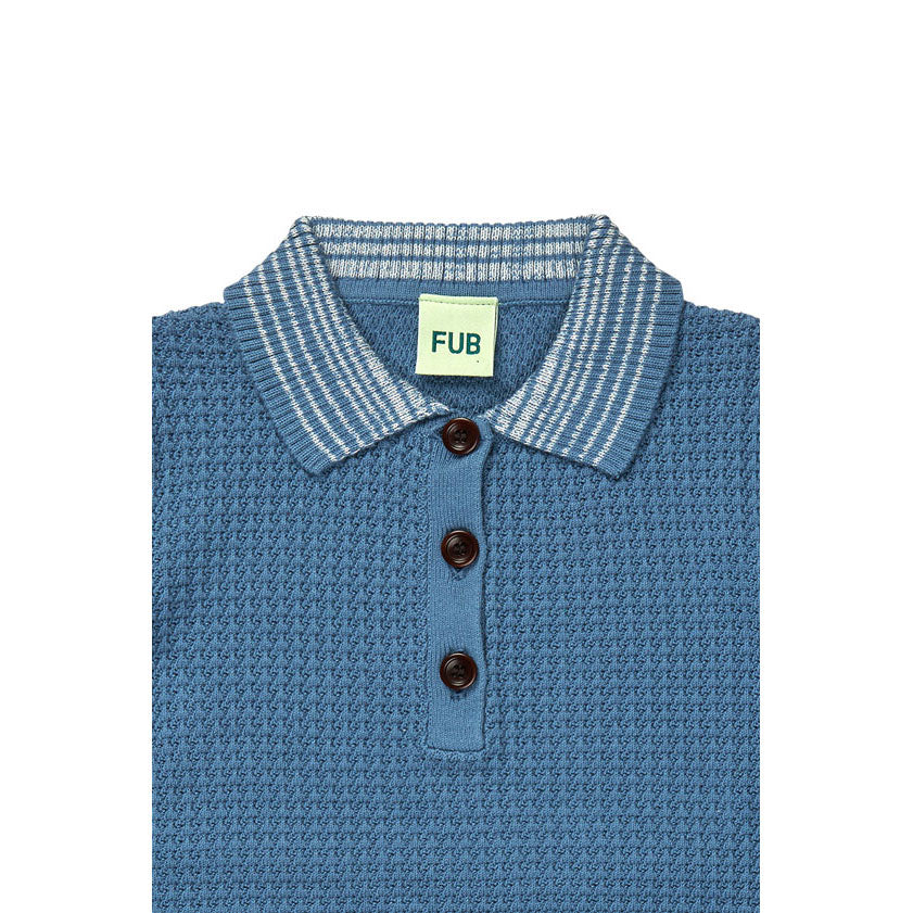 FUB Washed Indigo Structure Polo
