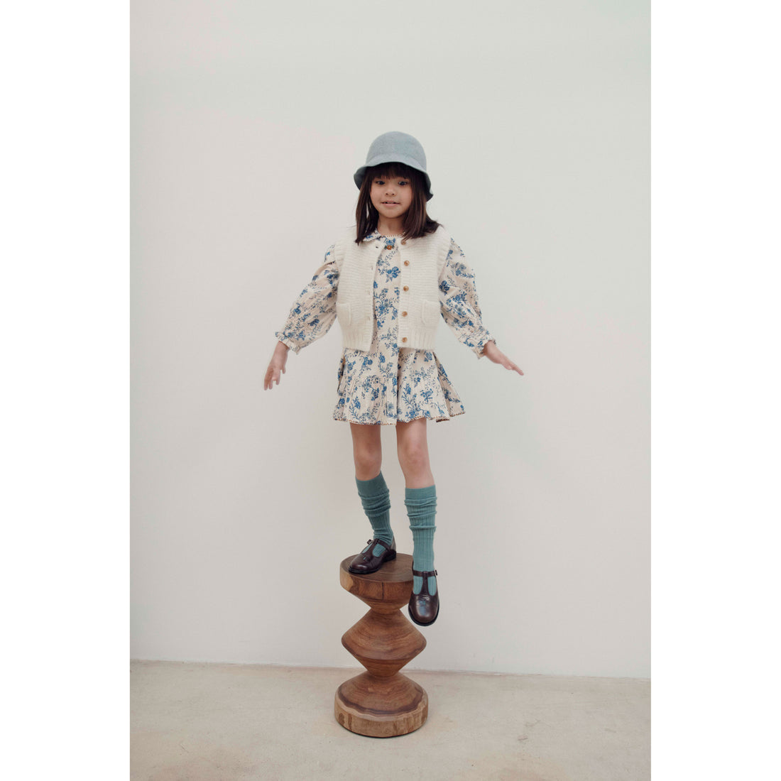 Emile et Ida Orchid Blue Smocked Dress