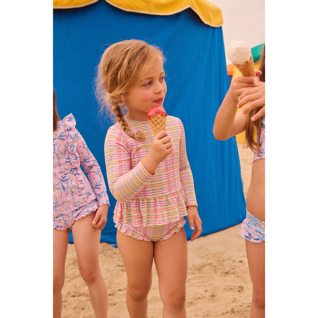Louise Misha Pink Island Checks Yani Bathing Set