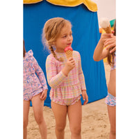 Louise Misha Pink Island Checks Yani Bathing Set