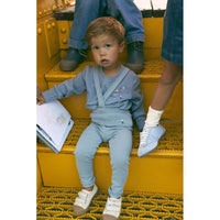 1984 Blue Ski Embroidery Suspender Leggings