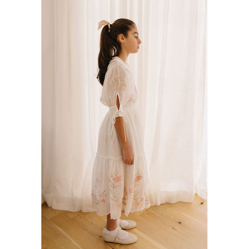 Petite Amalie  White Heirloom Embroidered Skirt