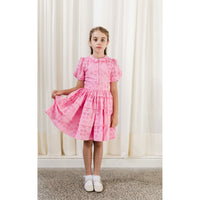 Petite Amalie  Fuchsia Pleated Eyelet Skirt