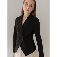 Petite Amalie Black Double Knit Blazer
