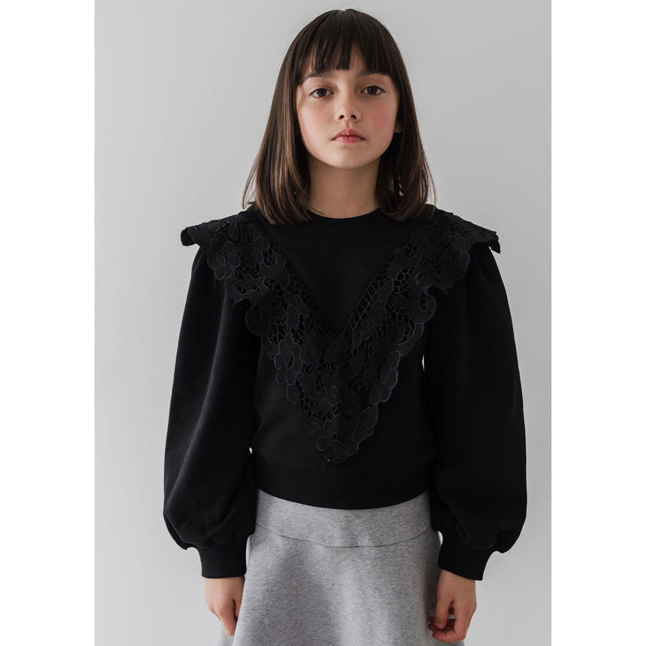 Petite Pink Black Terry Cut Out Sweatshirt