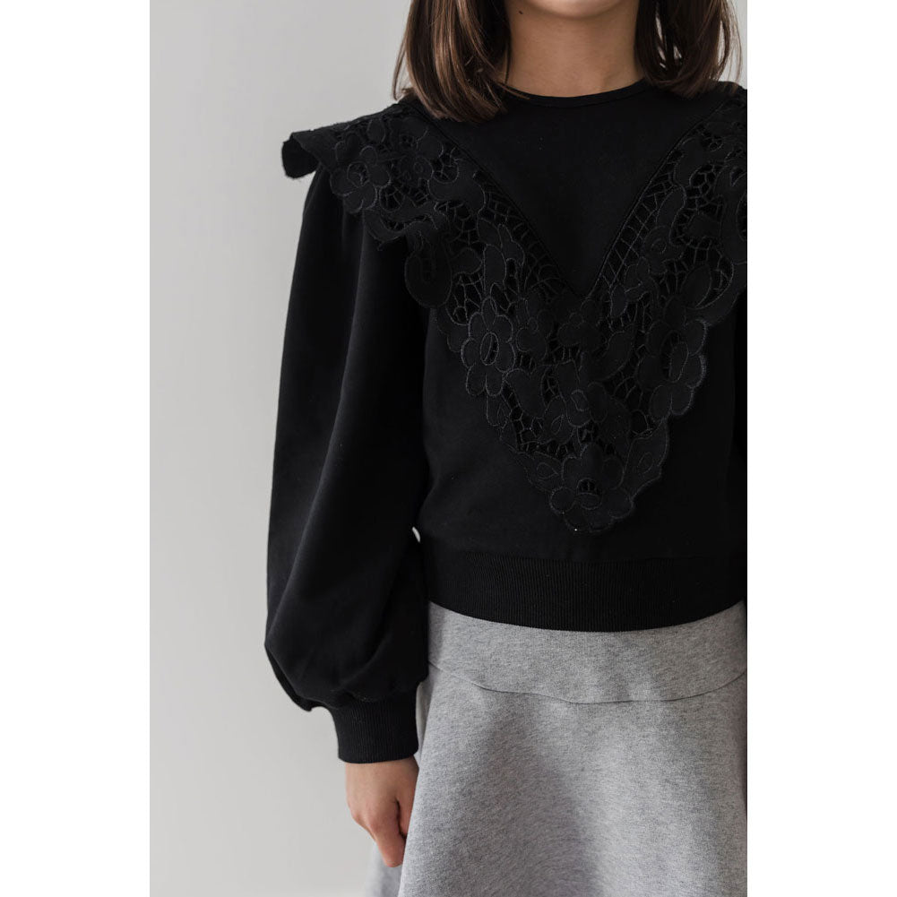 Petite Pink Black Terry Cut Out Sweatshirt