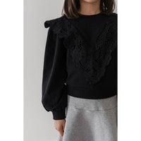 Petite Pink Black Terry Cut Out Sweatshirt