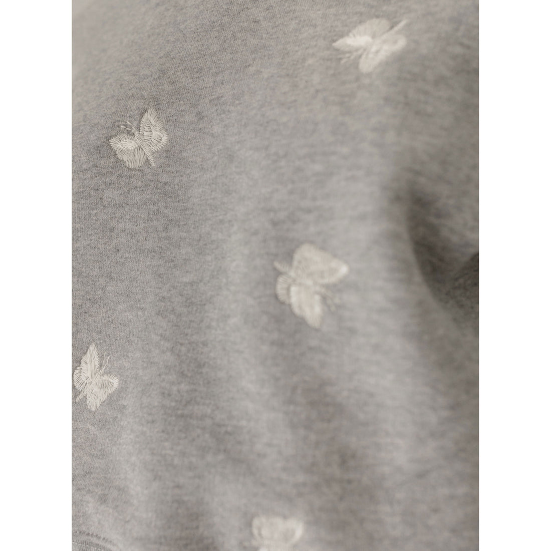 Petite Pink Grey Marle Embroidered Butterfly Sweatshirt