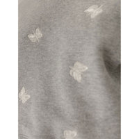 Petite Pink Grey Marle Embroidered Butterfly Sweatshirt
