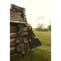A4 Black Polka Dot Tie Neck Dress