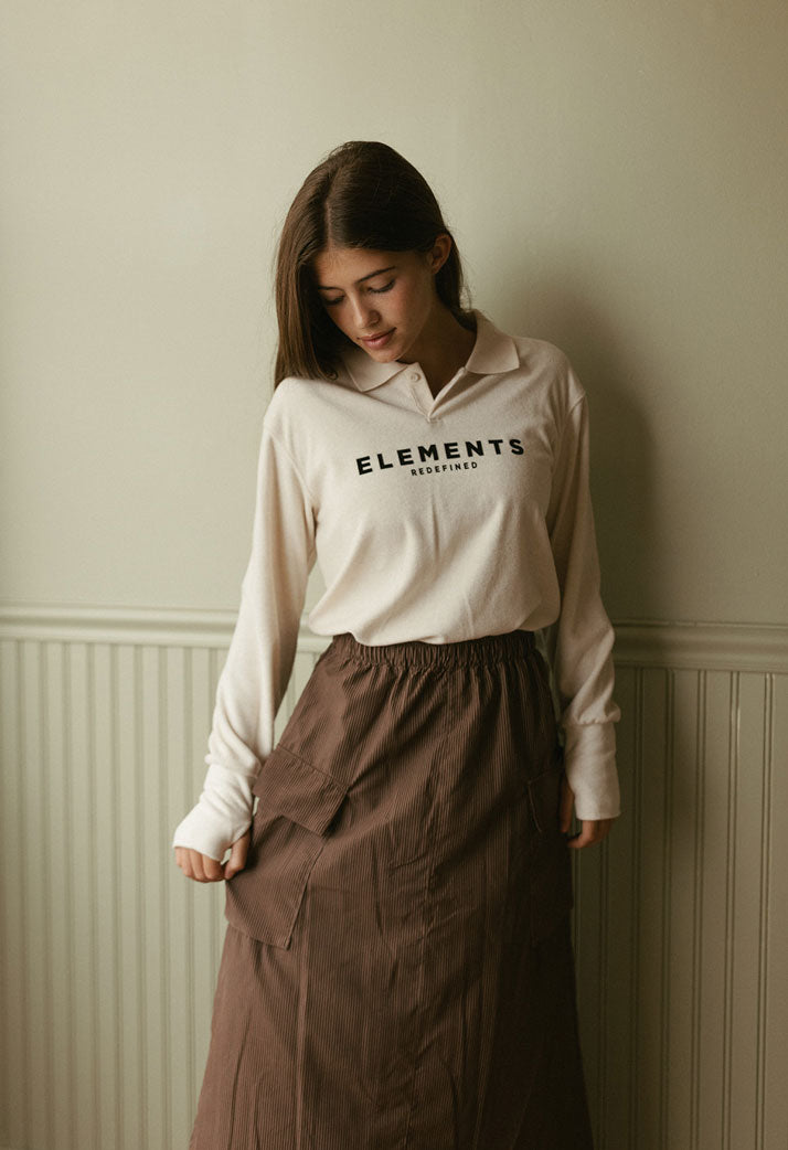 ELEMENTS Soft Cloud Fuzzy Polo Sweatshirt
