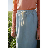 Elements Washed Blue Denim Drawstring Skirt