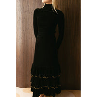 and tmrw Maxi Velour Ruffle Skirt