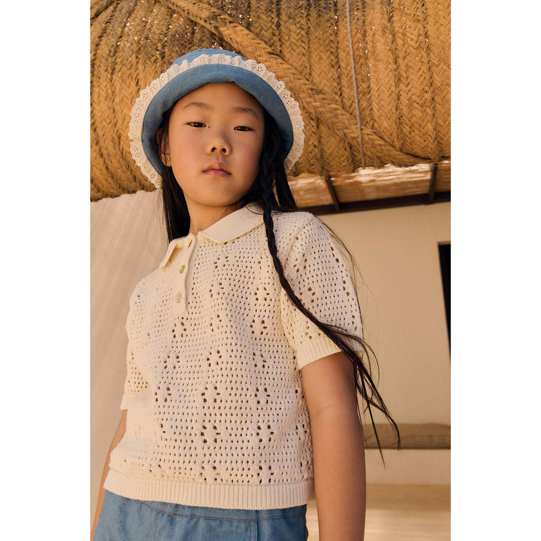 Mipounet Ecru Florence Knit Polo