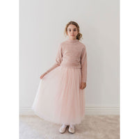 Petite Gold Antique Rose Fluffy Sweater