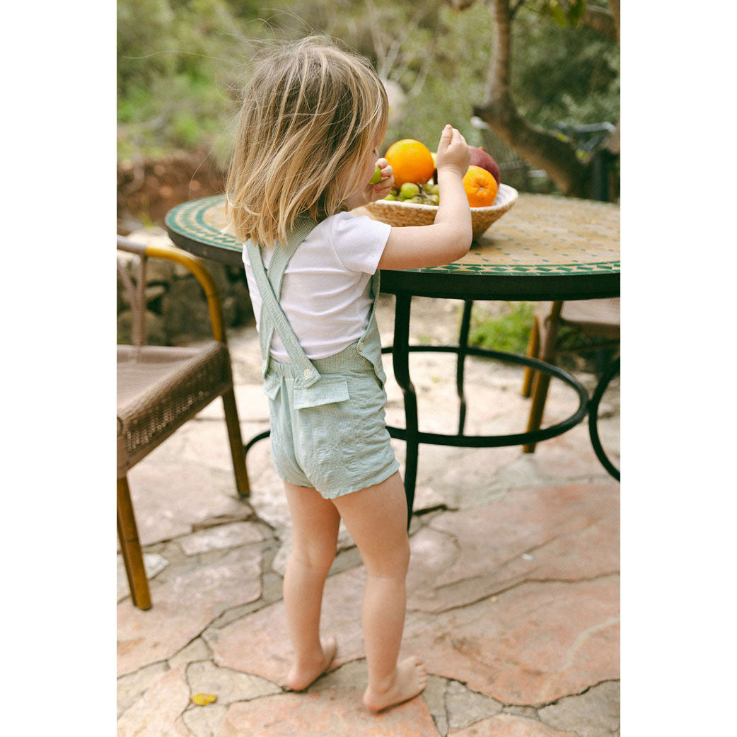 L by Ladida Fern Gingham V Button Romper