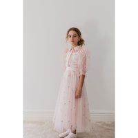 Petite Amalie Pink Summer Bouquet Linen Skirt
