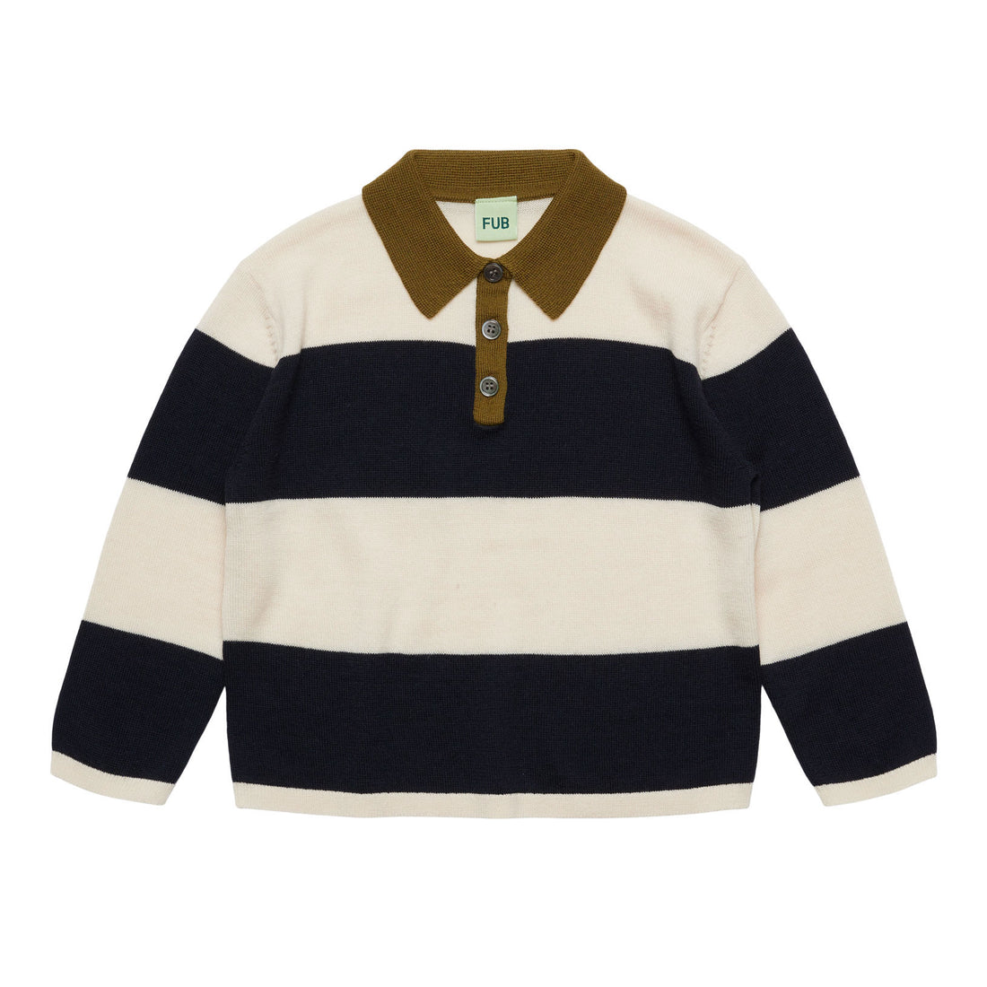 FUB Ecru/Dark Navy Striped Polo