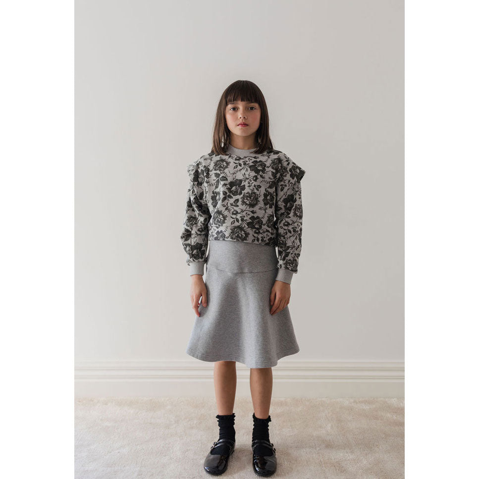 Petite Pink Solid Grey Skirt