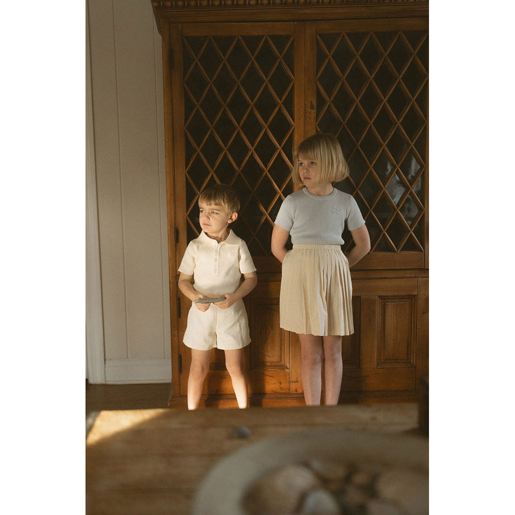 L by Ladida Cream Pleated Skirt