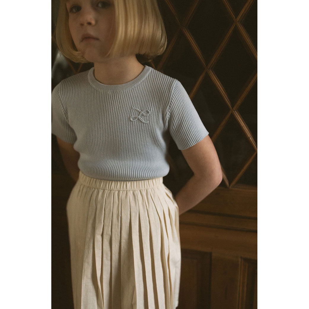 L by Ladida Cream Pleated Skirt