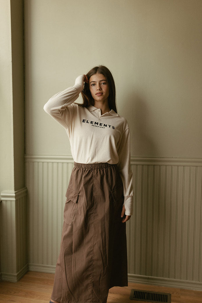 ELEMENTS Umber Cord Cargo Maxi Skirt