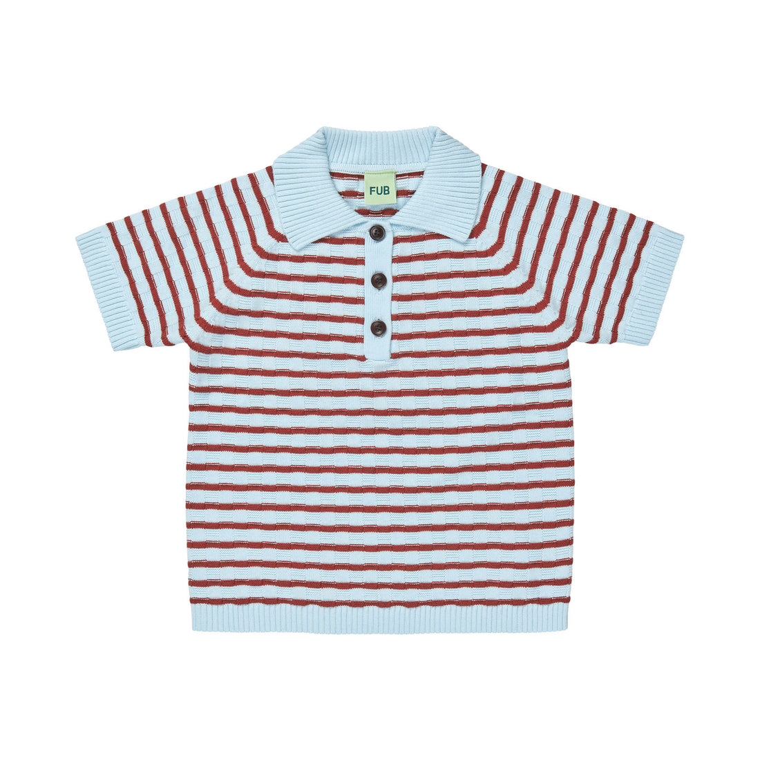 FUB Light Blue/Chili Checked Polo
