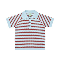 FUB Light Blue/Chili Checked Polo