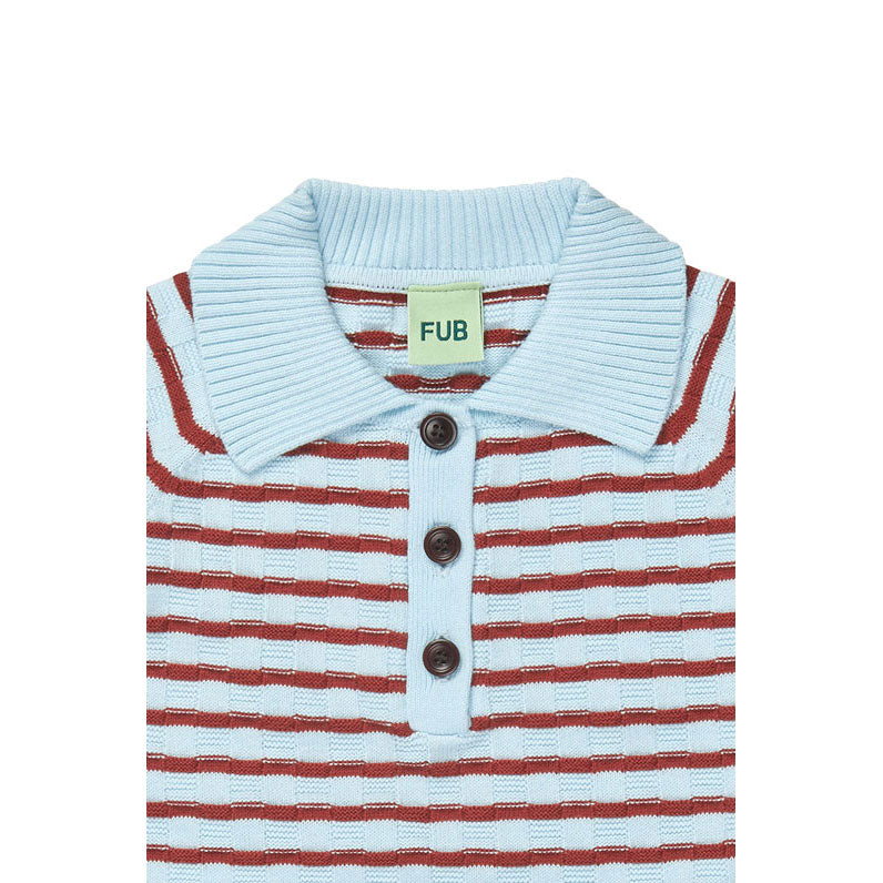 FUB Light Blue/Chili Checked Polo